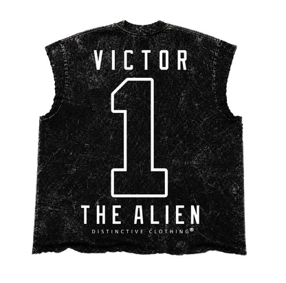 THE ALN CUT-OFF RAW MUSCLE TEE - BOXY FIT VINTAGE MINERAL ACID WASH