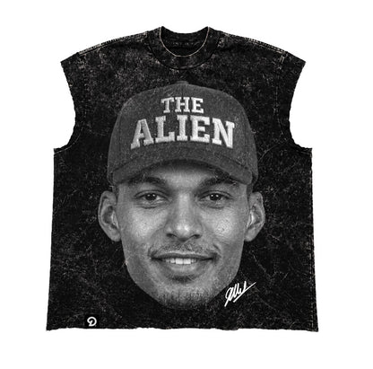 THE ALN CUT-OFF RAW MUSCLE TEE - BOXY FIT VINTAGE MINERAL ACID WASH