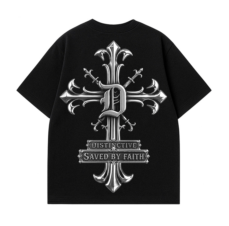 SAVED BY FAITH CHROME - OVERSIZE VINTAGE ACID WASH