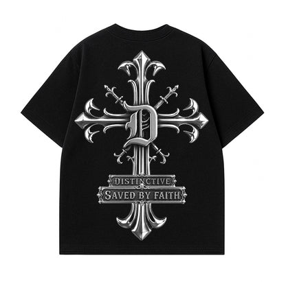 SAVED BY FAITH CHROME - OVERSIZE VINTAGE ACID WASH