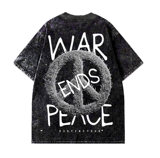 WAR ENDS PEACE - OVERSIZE VINTAGE ACID WASH
