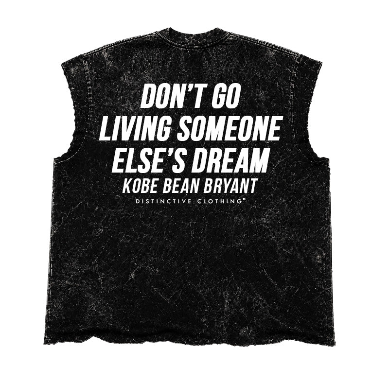 BEAN CUT-OFF RAW MUSCLE TEE - BOXY FIT VINTAGE MINERAL ACID WASH