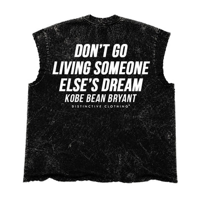 BEAN CUT-OFF RAW MUSCLE TEE - BOXY FIT VINTAGE MINERAL ACID WASH
