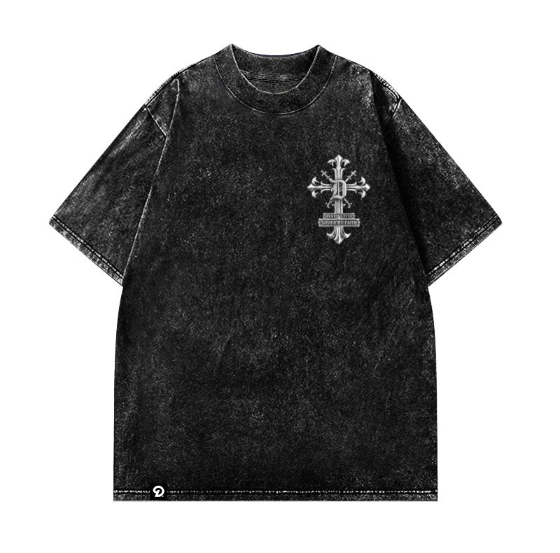 SAVED BY FAITH CHROME - OVERSIZE VINTAGE ACID WASH