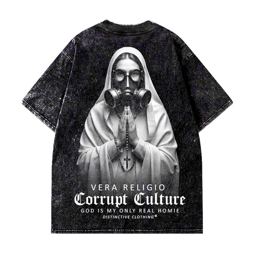 TRUE RELIGION CORRUPT CULTURE - OVERSIZE VINTAGE ACID WASH
