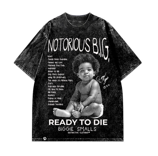 NOTORIOUS B I G - OVERSIZE VINTAGE ACID WASH