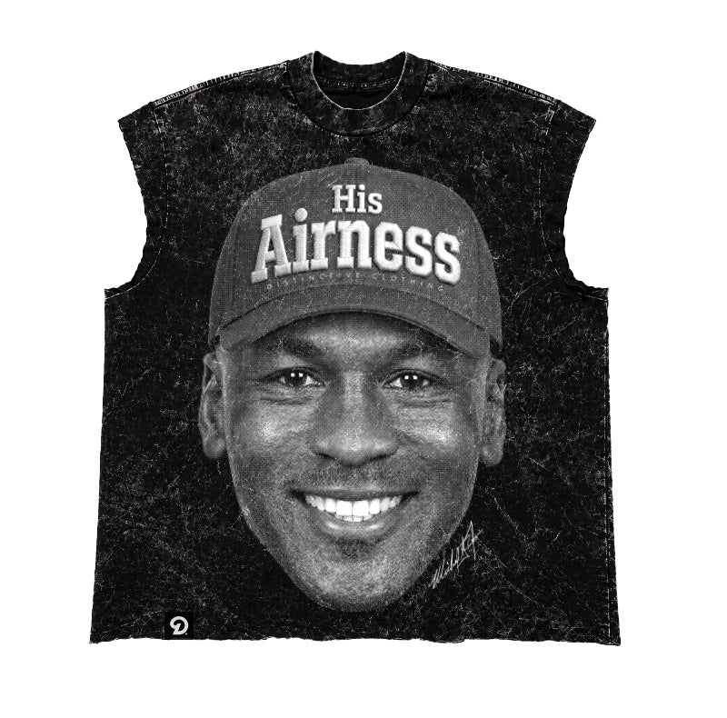 HIS ARNSS CUT-OFF RAW MUSCLE TEE - BOXY FIT VINTAGE MINERAL ACID WASH