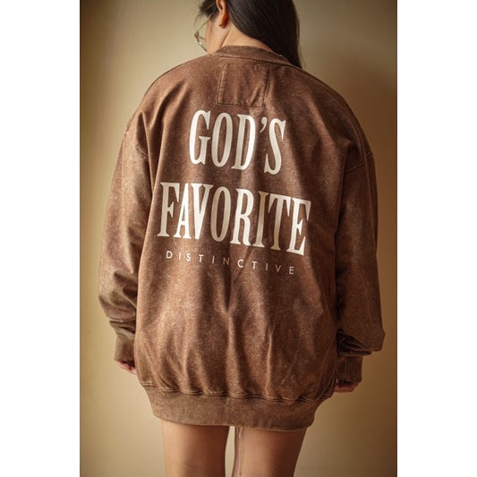 GODS FAVORITE - OVERSIZE VINTAGE ACID WASH SWEATSHIRT