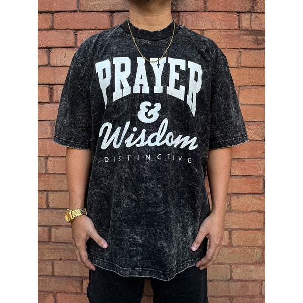 PRAYER AND WISDOM - OVERSIZE VINTAGE ACID WASH