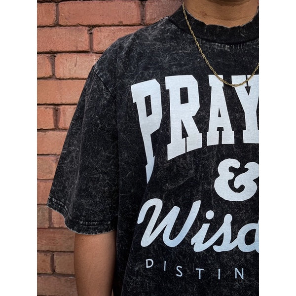 PRAYER AND WISDOM - OVERSIZE VINTAGE ACID WASH