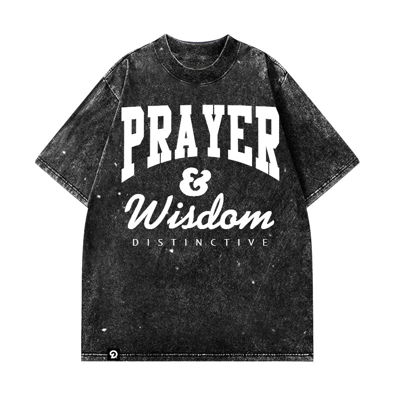 PRAYER AND WISDOM - OVERSIZE VINTAGE ACID WASH