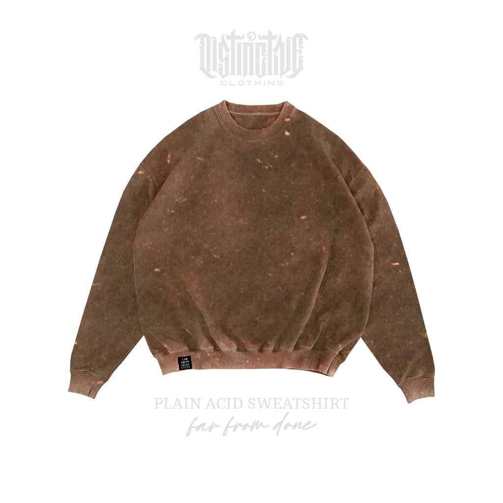 PLAIN BLANK OVERSIZE VINTAGE ACID WASH - SWEATSHIRT