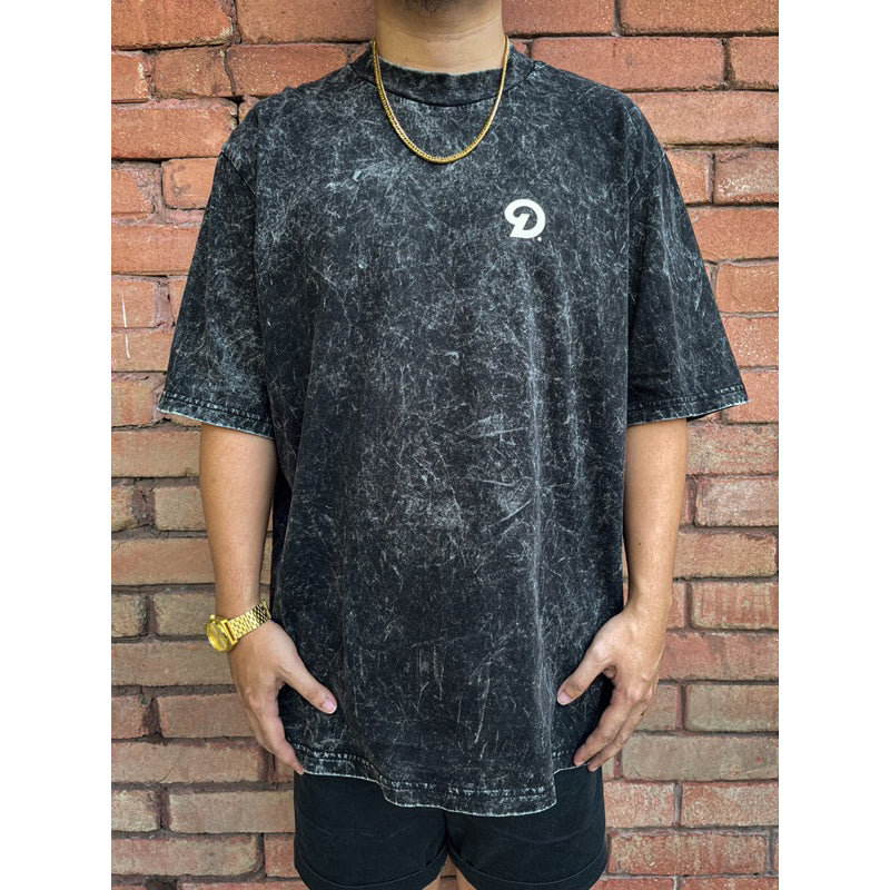 OVERSIZE HIGH DENSITY MATTE D LOGO BLACK - VINTAGE ACID WASH