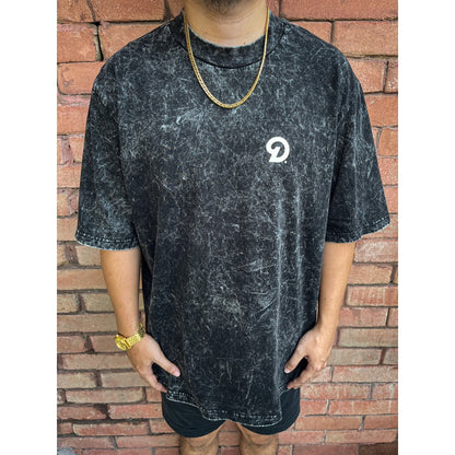 OVERSIZE HIGH DENSITY MATTE D LOGO BLACK - VINTAGE ACID WASH