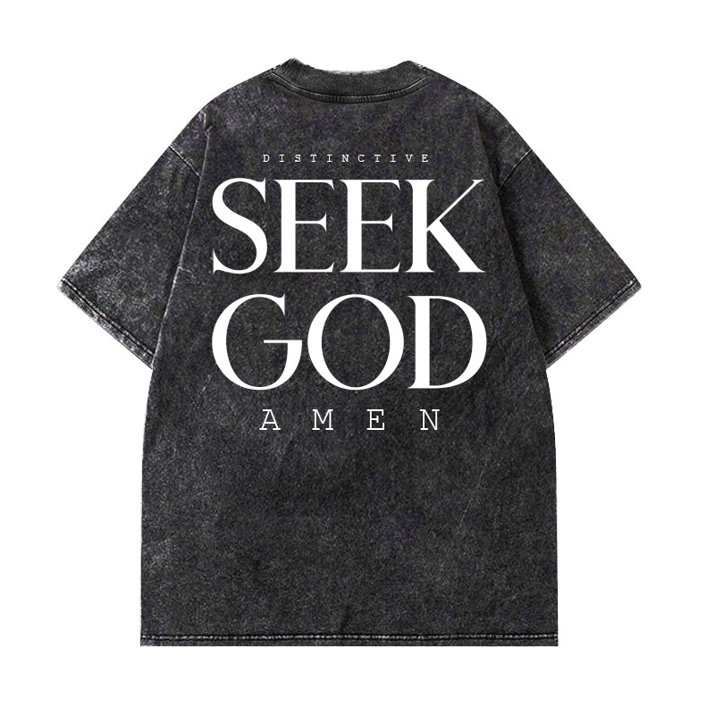 SEEK GOD - OVERSIZE VINTAGE ACID WASH