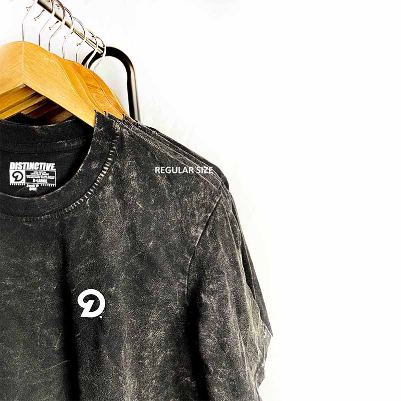 REGULAR SIZE HIGH DENSITY PRINT D LOGO - VINTAGE ACID WASH BLACK