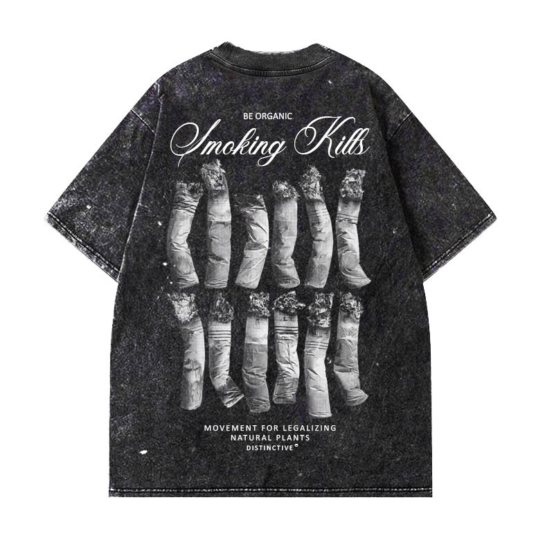 SMOKING KLLS - OVERSIZE VINTAGE ACID WASH