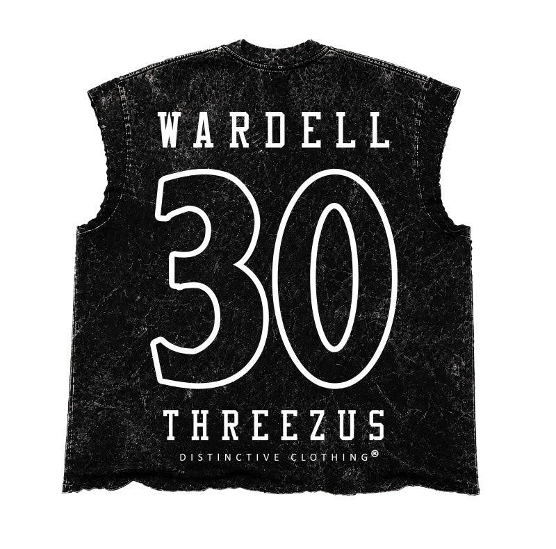3ZUS CUT-OFF RAW MUSCLE TEE - BOXY FIT VINTAGE MINERAL ACID WASH
