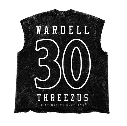 3ZUS CUT-OFF RAW MUSCLE TEE - BOXY FIT VINTAGE MINERAL ACID WASH