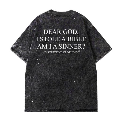 STOLE A BIBLE  - OVERSIZE VINTAGE ACID WASH