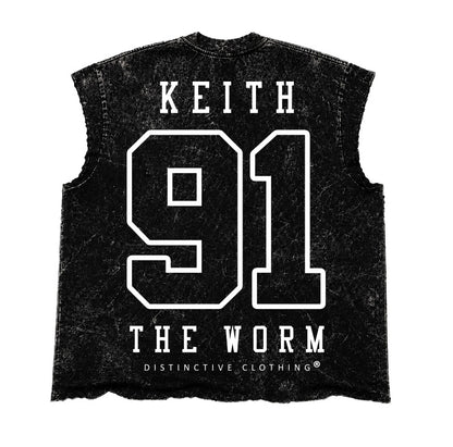 THE WRM CUT-OFF RAW MUSCLE TEE - BOXY FIT VINTAGE MINERAL ACID WASH